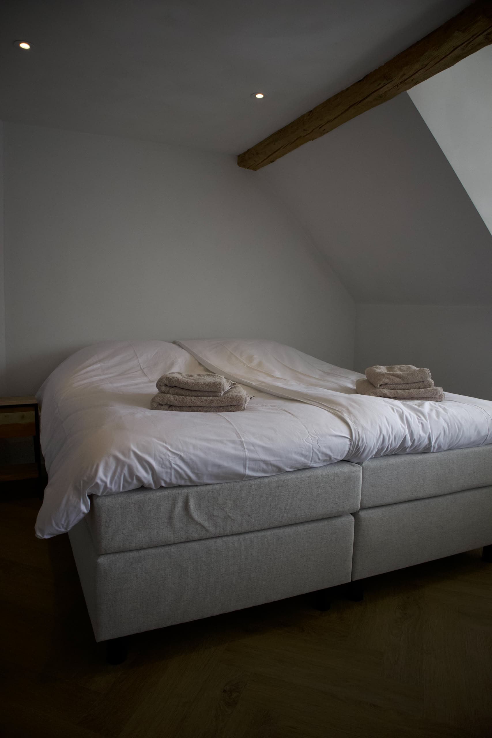 Kamer Zonnebloem — Geen flatscreen-tv. Koffie- en theefaciliteiten, wifi, airconditioning en verwarming, eigen badkamer met regendouche, wastafel en toilet, koelkast en föhn.